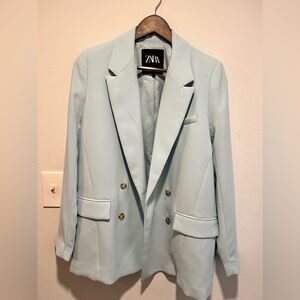 Zara light blue oversized women’s blazer, size S